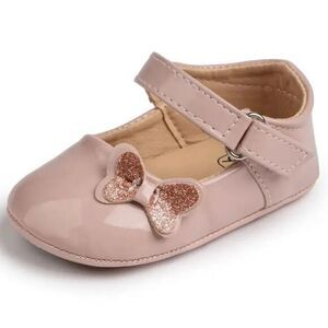New baby girl pink Mary Jane crib shoes size 1